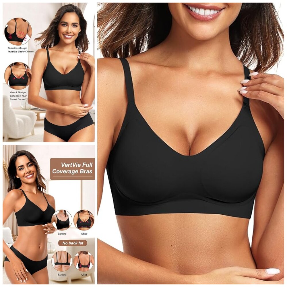 Womens Seamless Bra No Underwire Comfort Push Up Bras Buttery Soft Bralette Bra